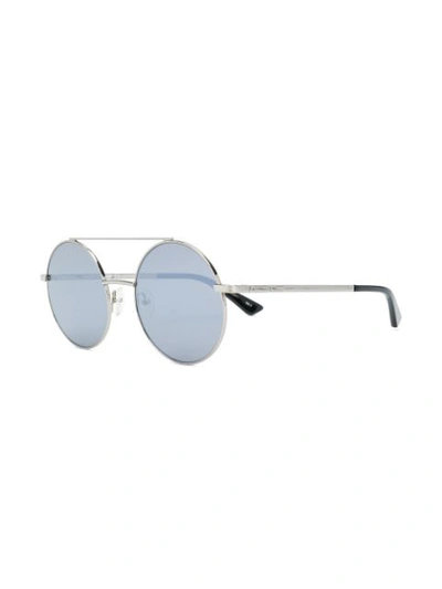 Shop Mcq By Alexander Mcqueen Round Frame Sunglasses In Metallic
