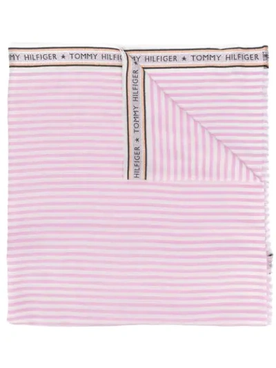 Shop Tommy Hilfiger Striped Scarf - Pink