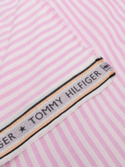 Shop Tommy Hilfiger Striped Scarf - Pink