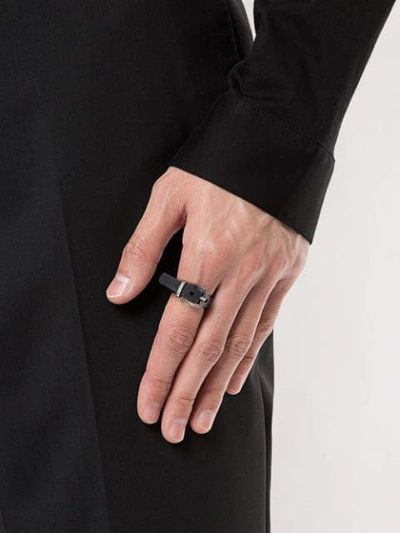 Shop Ann Demeulemeester Buckle Ring In Black