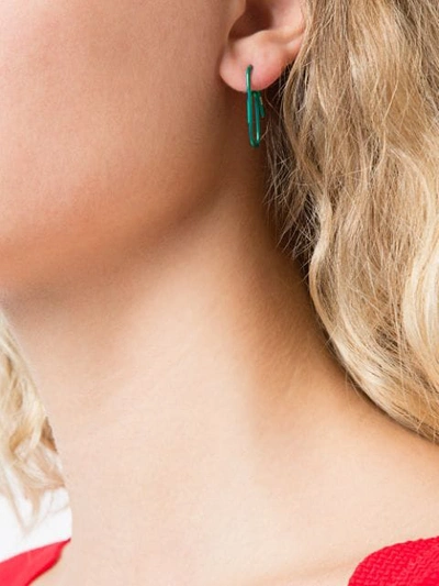 Shop Biis Staple Shaped Earring In Green