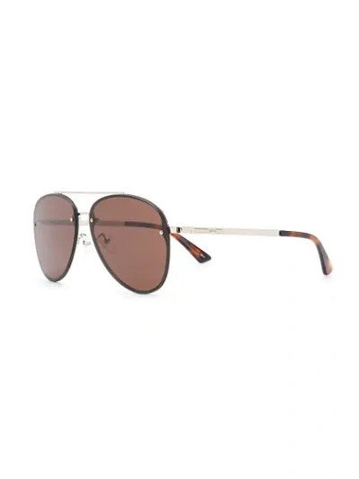 Shop Mcq By Alexander Mcqueen Aviator Sunglasses In Metallic