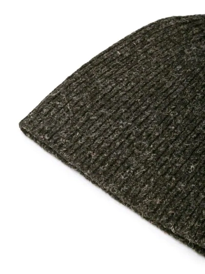 Shop Jan-jan Van Essche Ribbed Beanie In Grey