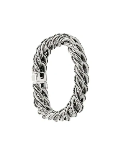 Shop Ugo Cacciatori Rope Embossed Bracelet In Metallic