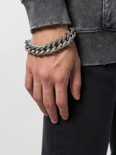 Shop Ugo Cacciatori Rope Embossed Bracelet In Metallic