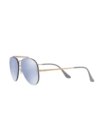 Shop Ray Ban Blaze Aviator Sunglasses In Gold