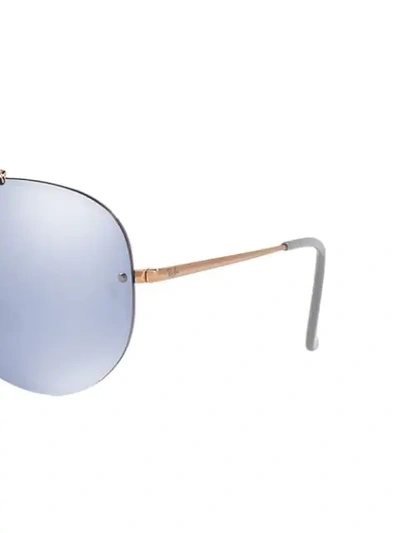 Shop Ray Ban Blaze Aviator Sunglasses In Gold