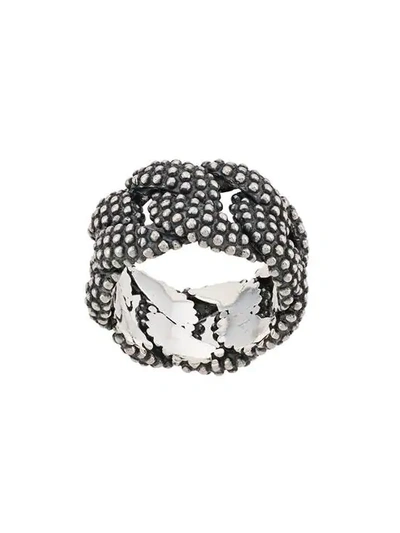 Shop Nove25 Dotted Curb Ring In Silver