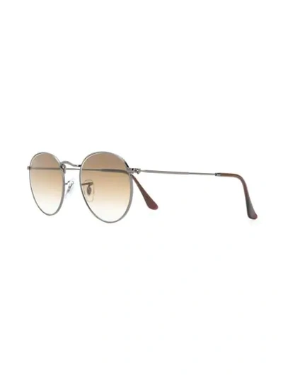 Ray Ban Round Frame Sunglasses In Brown