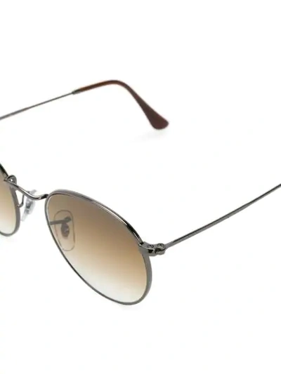 Shop Ray Ban Round Frame Sunglasses In Brown