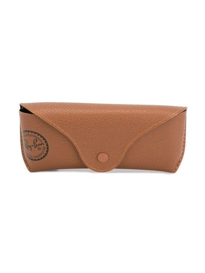 Ray Ban Round Frame Sunglasses In Brown
