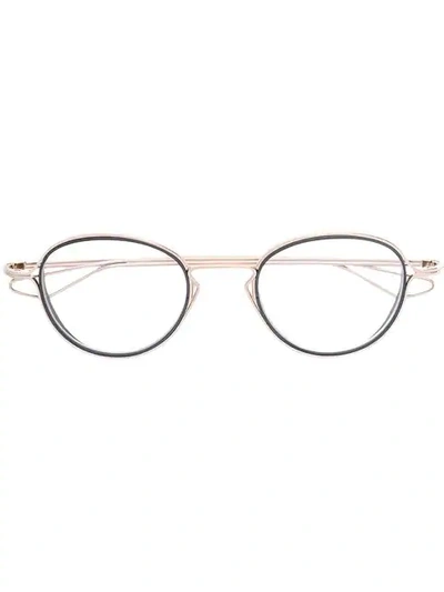Shop Dita Eyewear Round Glasses In Metallic