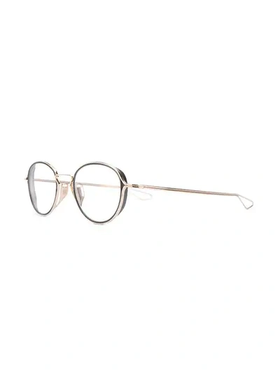 Shop Dita Eyewear Round Glasses In Metallic
