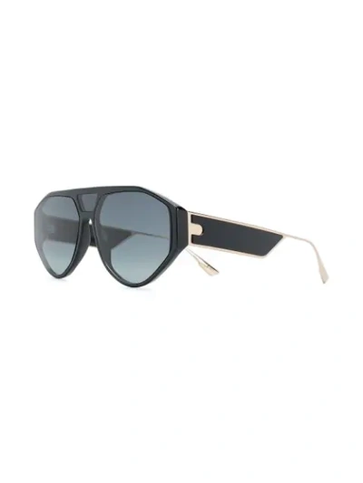 Shop Dior Clan1 Pilot-frame Sunglasses In Black