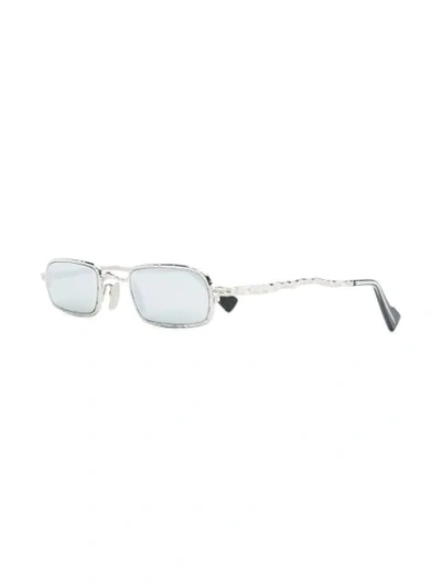Shop Kuboraum Square Frame Sunglasses In Silver