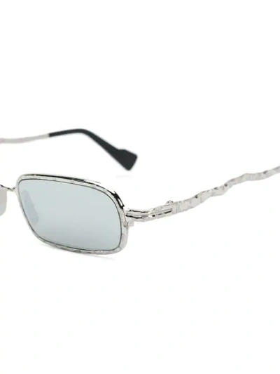 Shop Kuboraum Square Frame Sunglasses In Silver