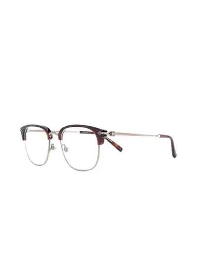 Shop Matsuda Square Glasses In Brown