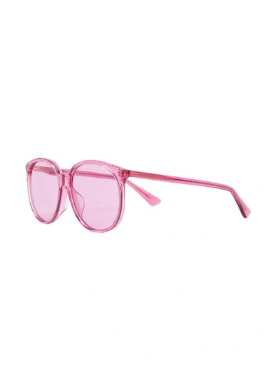 Shop Gucci Oversized Rounded Sunglasses In Pink