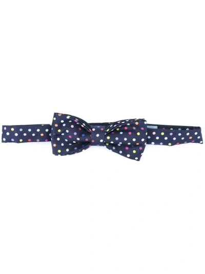 Shop Fefè Glamour Pochette Polka Dot Bow Tie In Blue