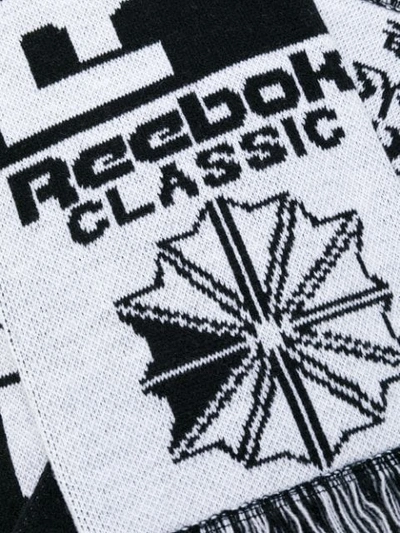 Shop Reebok Logo Knitted Scarf In Black