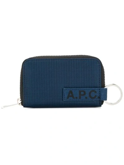 Shop Apc Logo Wallet In Blue