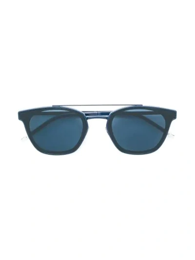 Shop Saint Laurent Eyewear Aviator Square Frame Sunglasses - Blue