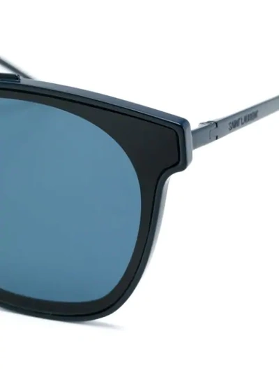 Shop Saint Laurent Eyewear Aviator Square Frame Sunglasses - Blue