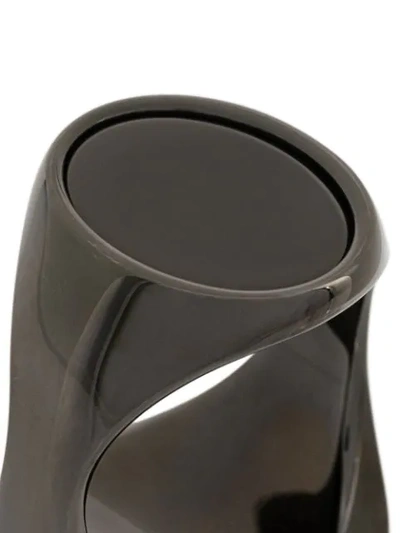 Shop Maison Margiela Squared Armour Ring In Black