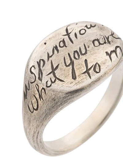 Shop Werkstatt:münchen Scripted Ring In Metallic