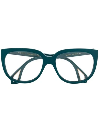 GUCCI EYEWEAR DOUBLE-FRAMED GLASSES - 蓝色