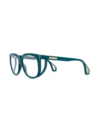 GUCCI EYEWEAR DOUBLE-FRAMED GLASSES - 蓝色