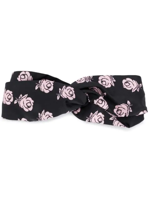 Kenzo Roses Turban Headband In Black | ModeSens