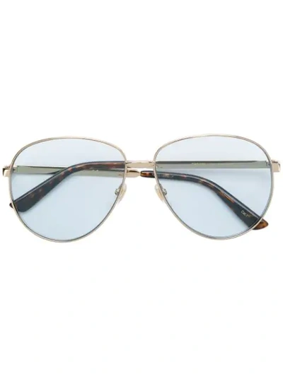 Shop Gucci Aviator Metallic Sunglasses