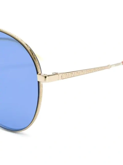 Shop Gucci Tinted Aviator Sunglasses In Metallic