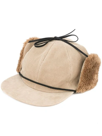 Shop John Undercover Straight Peak Russian Hat In Brown