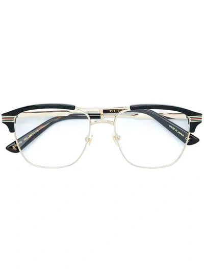 Gucci Wayfarer Framed Glasses In Black