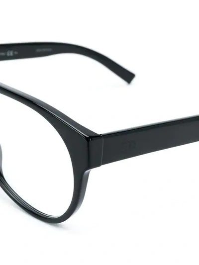 Shop Dior Round Frame Glasses In Black