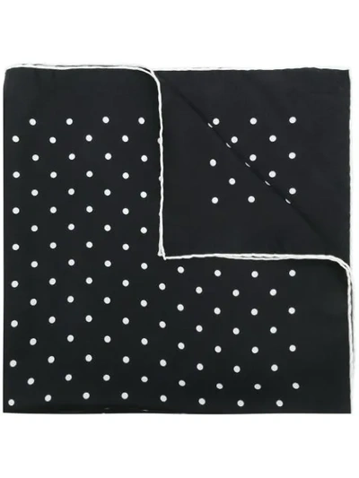 Shop Holland & Holland Polka Dot Scarf In Black