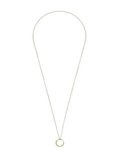 Shop Gucci 18kt Yellow Gold Snake Ring Pendant Necklace In 8000