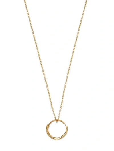 Shop Gucci 18kt Yellow Gold Snake Ring Pendant Necklace In 8000