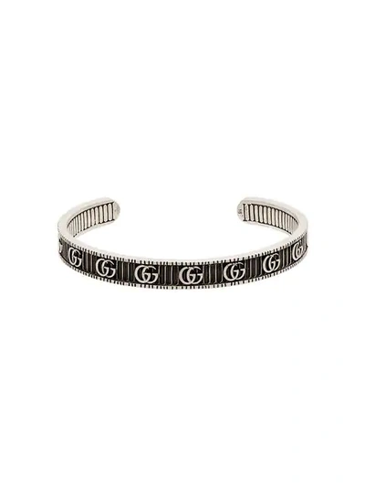 Shop Gucci Metallic Marmont Silver Open Cuff Bracelet