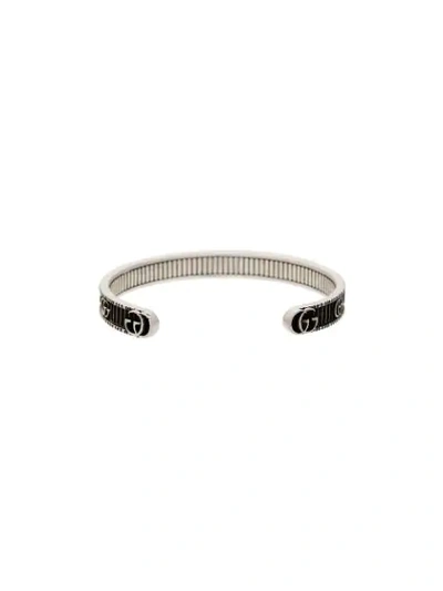 Shop Gucci Metallic Marmont Silver Open Cuff Bracelet