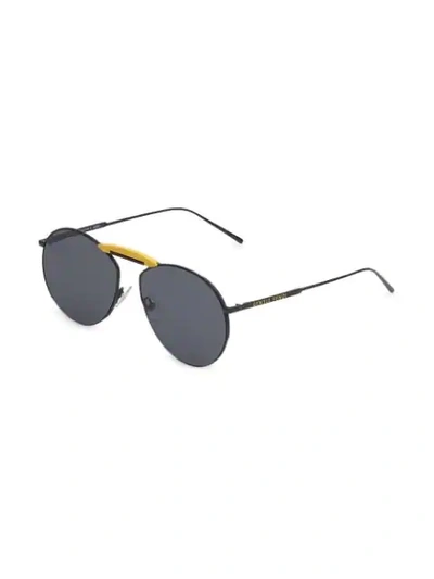 Shop Fendi X Gentle Monster Round Sunglasses In F15q0-matte Black+yellow