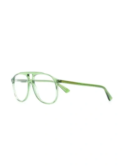 Shop Gucci Eyewear Oversized Acetate Glasses - Green