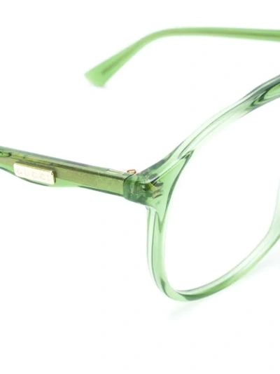 Shop Gucci Eyewear Oversized Acetate Glasses - Green