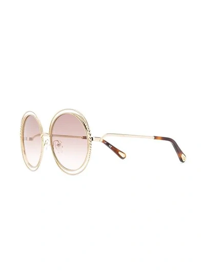 Shop Chloé Carlina Chain Sunglasses In Gold