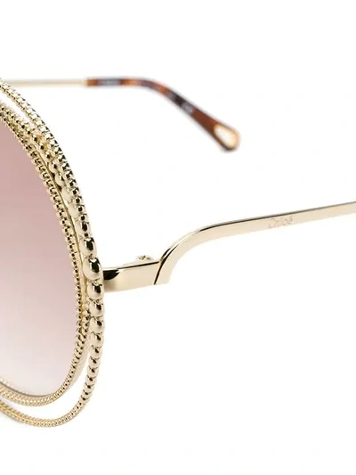 Shop Chloé Carlina Chain Sunglasses In Gold