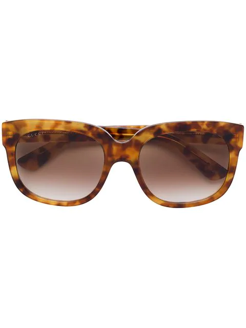 gucci brown square oversized sunglasses