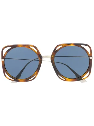 Shop Dior Direction Square-frame Sunglasses In Brown