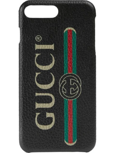 Shop Gucci Print Iphone 8 Plus Case In Black
